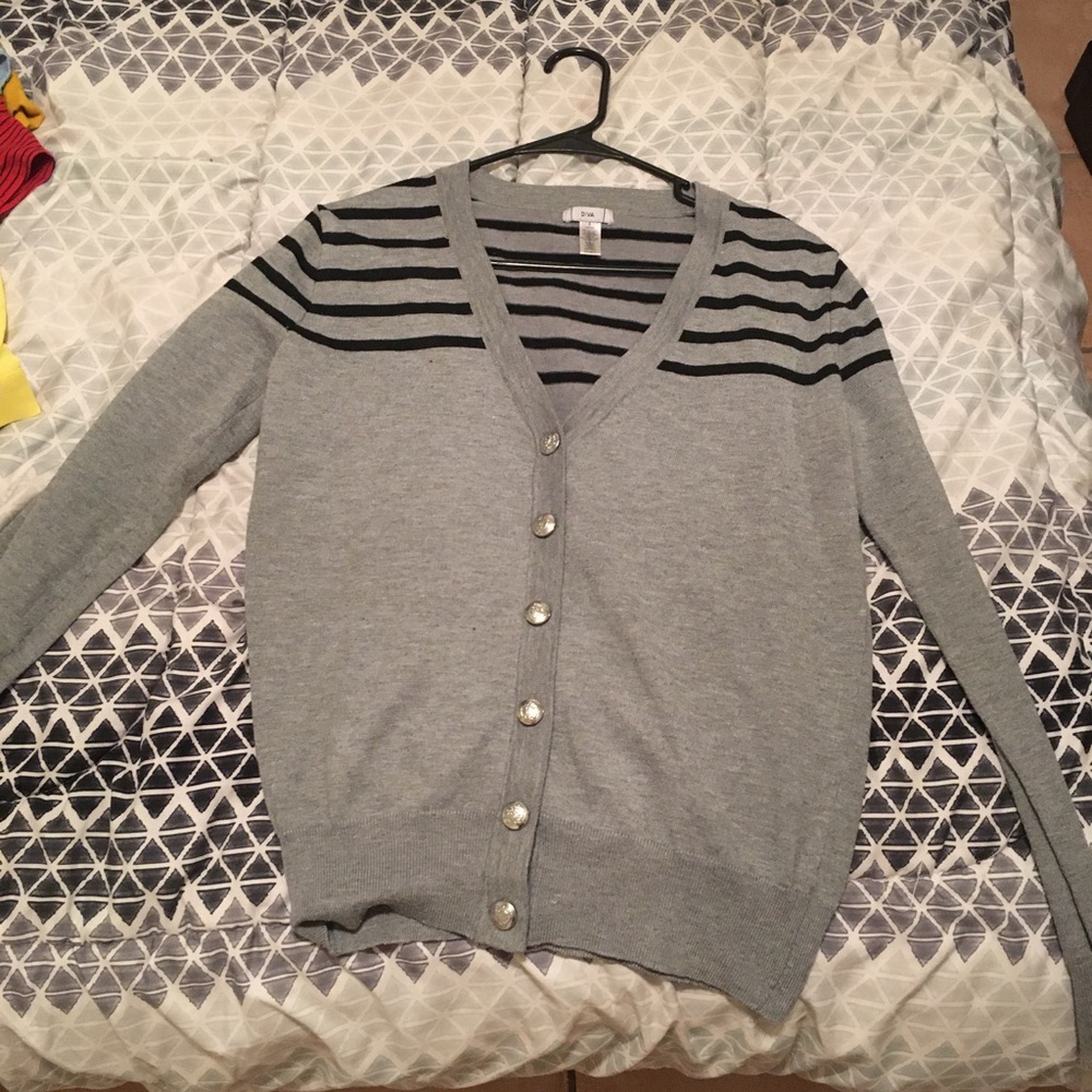 Grey and black sweater